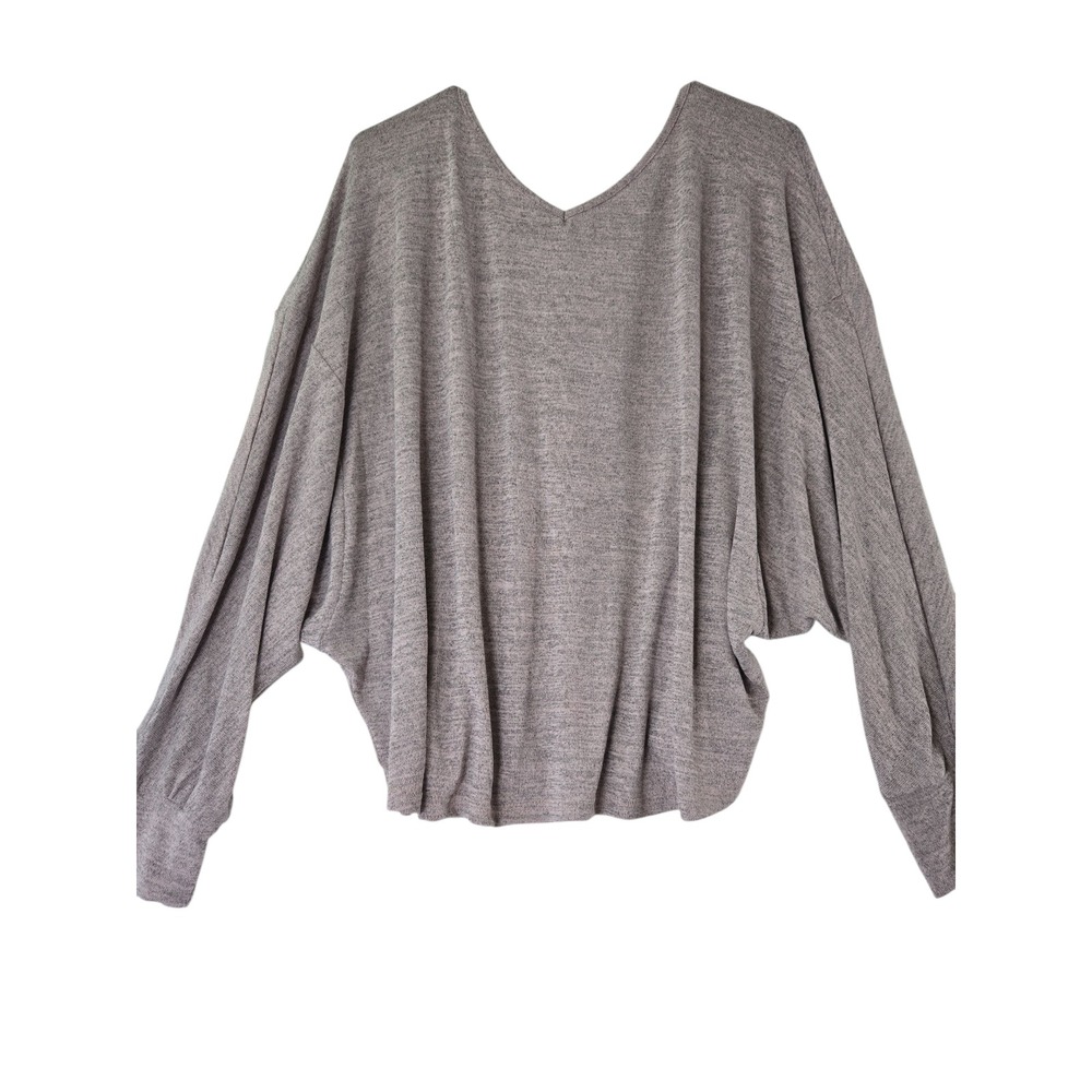 Womens L Beige Knit Sweater Open Back Pullover Minimalist Neutral Cozy